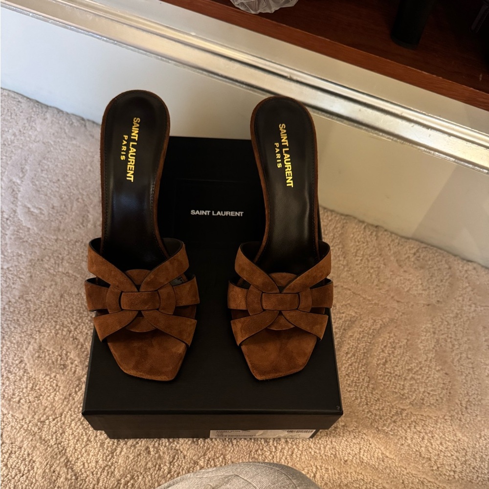 Ysl tribute mules in color Land ( brown suede) size 39.5
